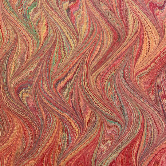 Hand Marbled Paper Butterfly Pattern in Red Multi ~ Berretti Marbled Arts